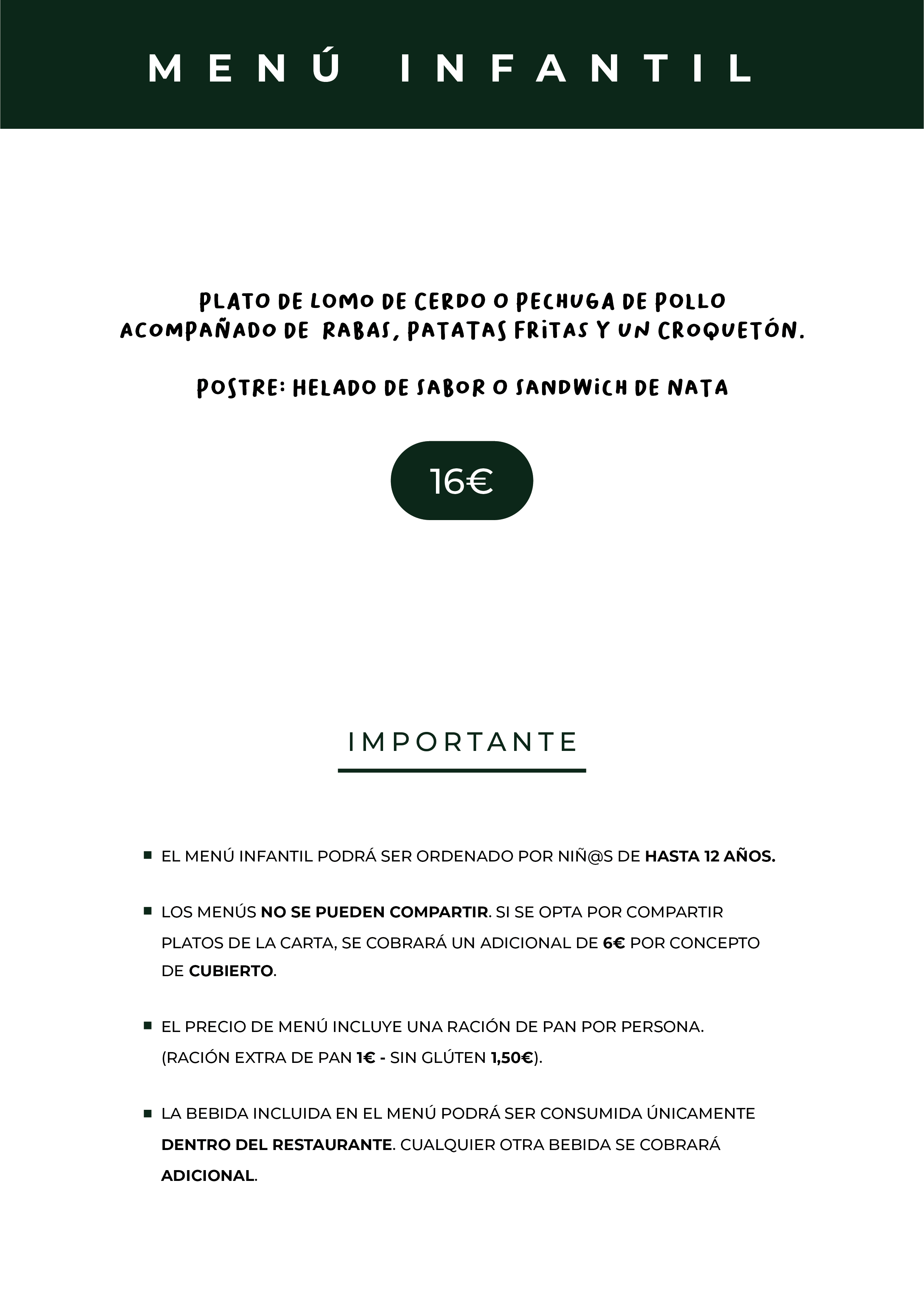 Menú Infantil